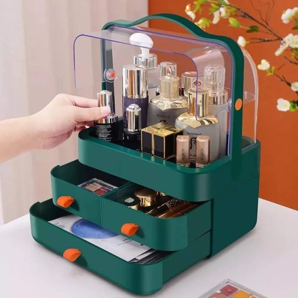 Multi-functional Acrylic Cosmetic Organizer With Multiple Drawers – Elegant Storage Solution For Makeup, Skincare Products, And Beauty Accessories – Random Color