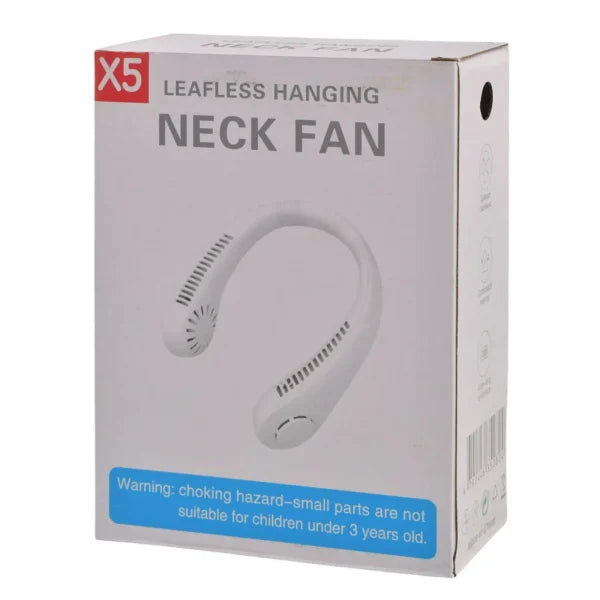 X5 Leafless Hanging Neck Fan With Adjustable Neck Band – Portable Rechargeable Neck Fan – Neck Fan For Summer (random Color)